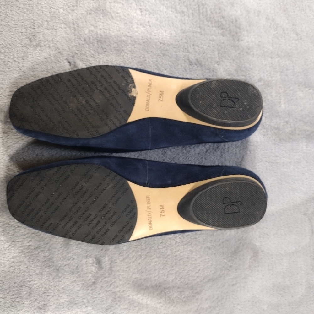 Donald J Pliner Shoes Womens 7.5 M Loafers Casual Comfort Blue Suede Slip On - Picture 4 of 5